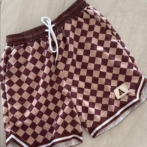 ROMWE Brown and Cream Patterned Shorts